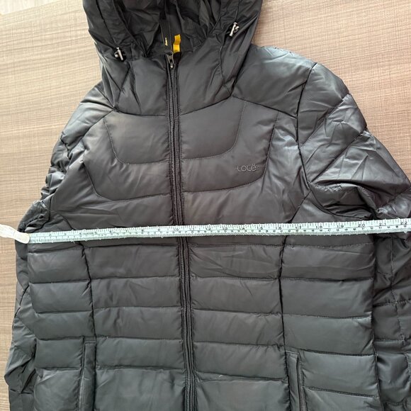 Lolë - Black - Classic Down Winter Coat with Hood - Size L - Picture 9 of 11